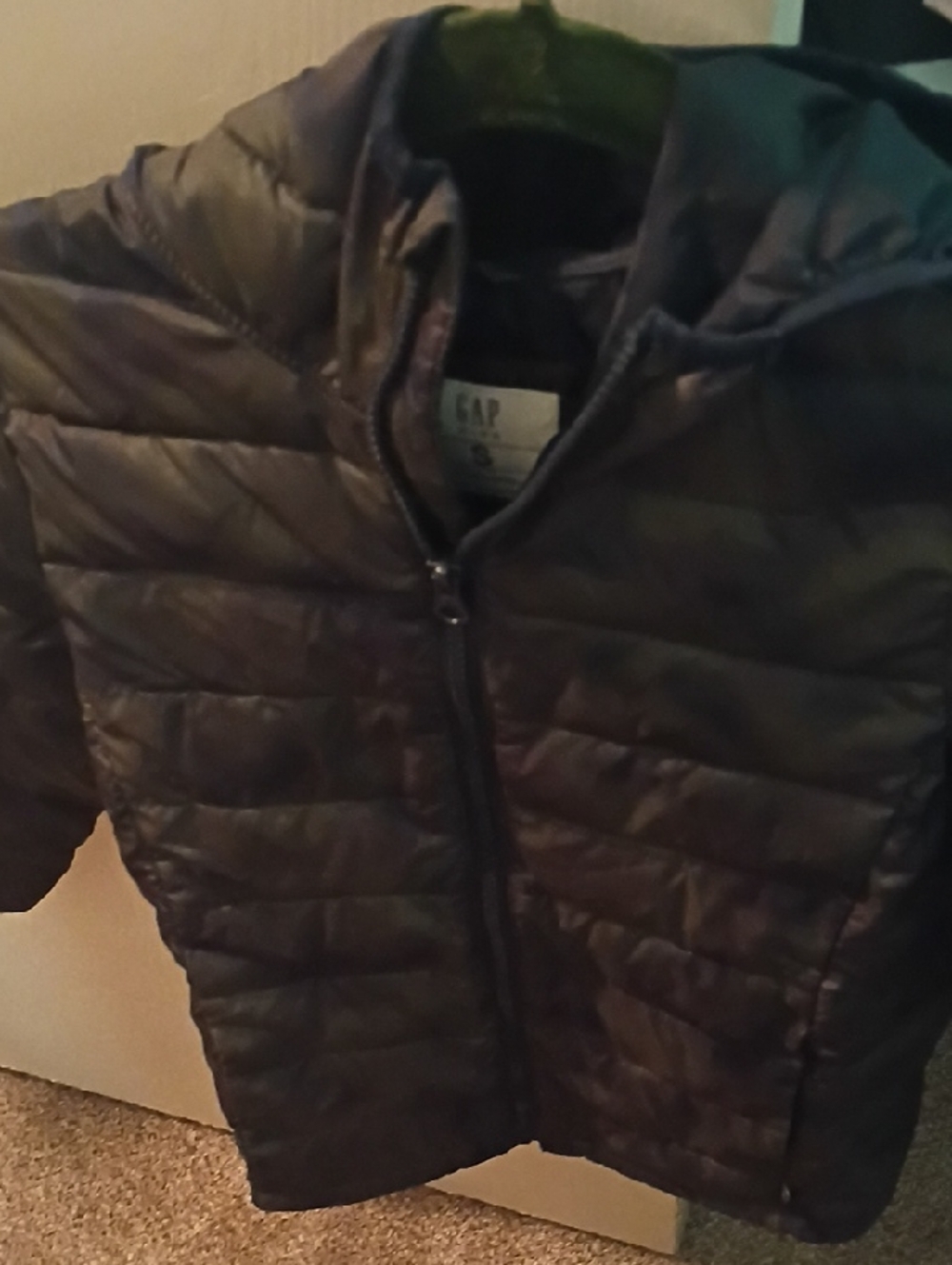 GAP Quilted Puffer Jacket in Dark Olive